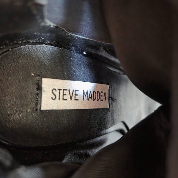 STEVE MADDEN Seductive Strappy Rhinestone Lace-Up Dress Leather Booties Size 7 - Picture 15 of 16